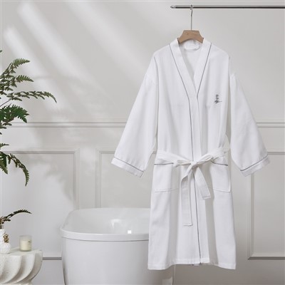 Gwisg Kimono Waffl Grid Bach{0}